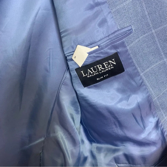 Lauren Ralph Lauren Wool Silk Blend Blue Contemporary Blazer Size 39R - Picture 7 of 14